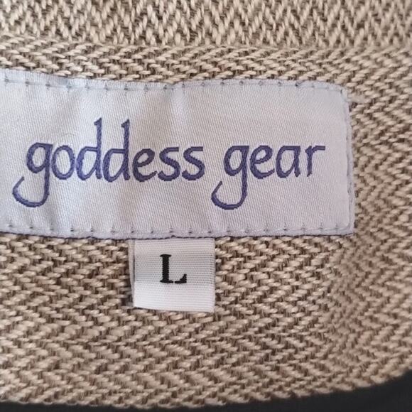 goddess gear NEW Organic Cotton Tweed Buttoned Lined Pocketed Pea Swing Coat L - Picture 3 of 16